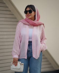 شومیز دخترانه پری ترک رنگ صورتی طرح سوین