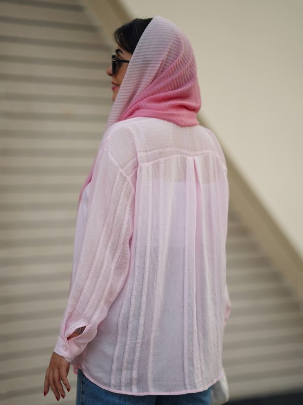 پشت شومیز صورتی ترک برند پری طرح سوین