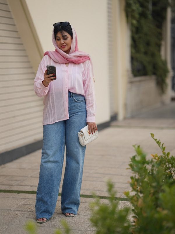 شومیز صورتی ترک برند پری طرح سوین