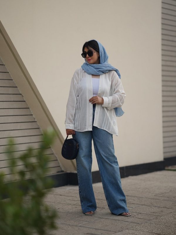 شومیز سفید ترک برند پری طرح آنالی