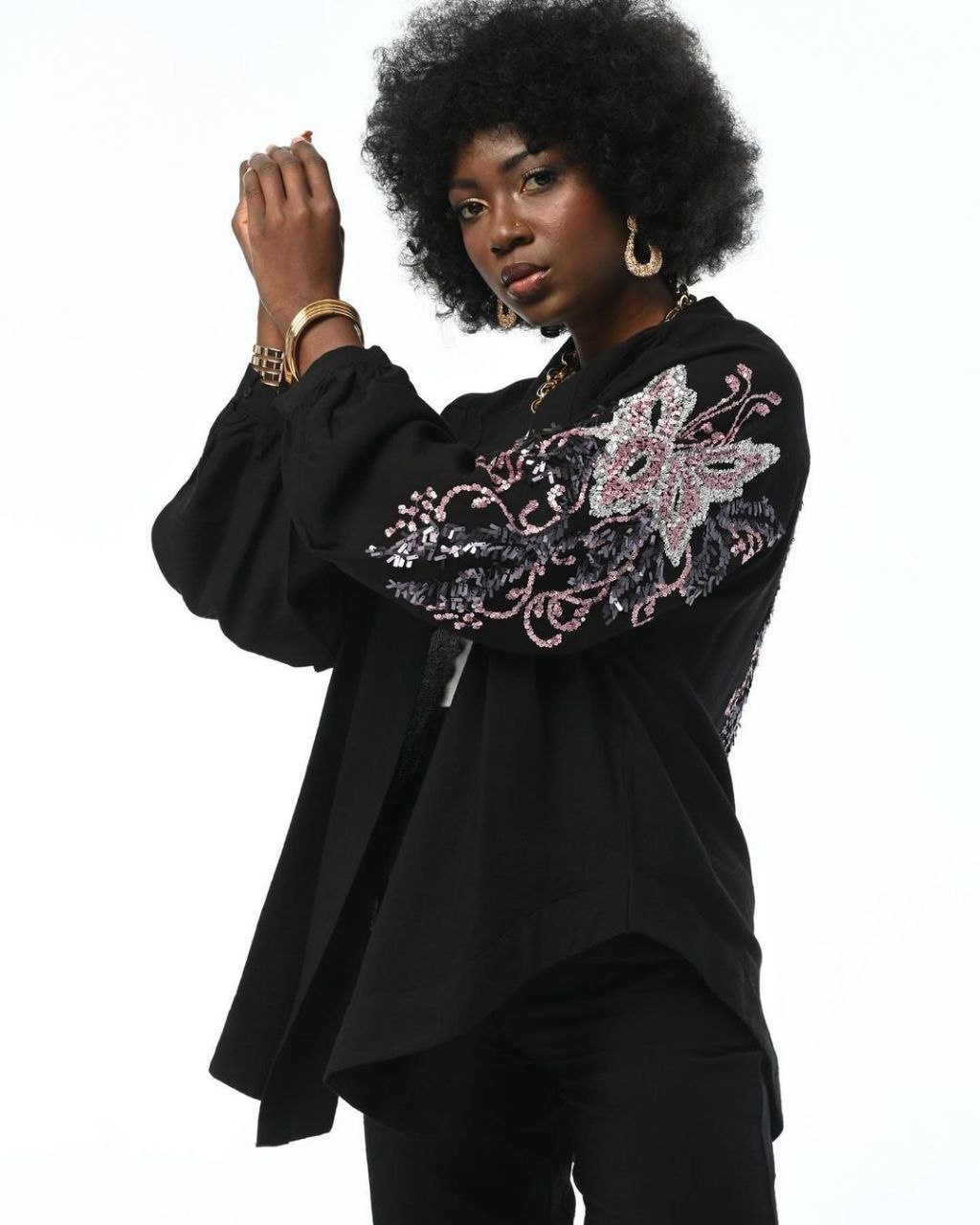 استایلینگ شومیز مشکی