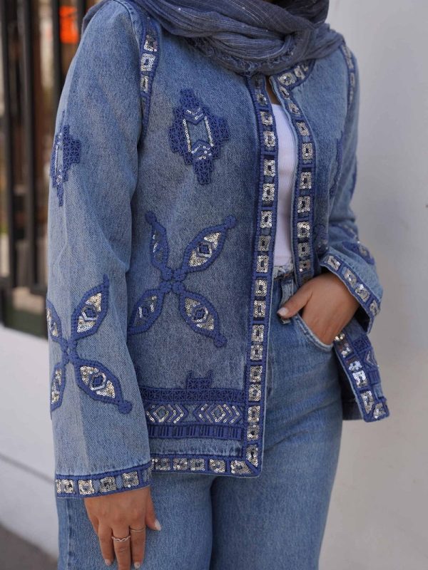 جزییات کت جین کوتاه ترک طرح سلین