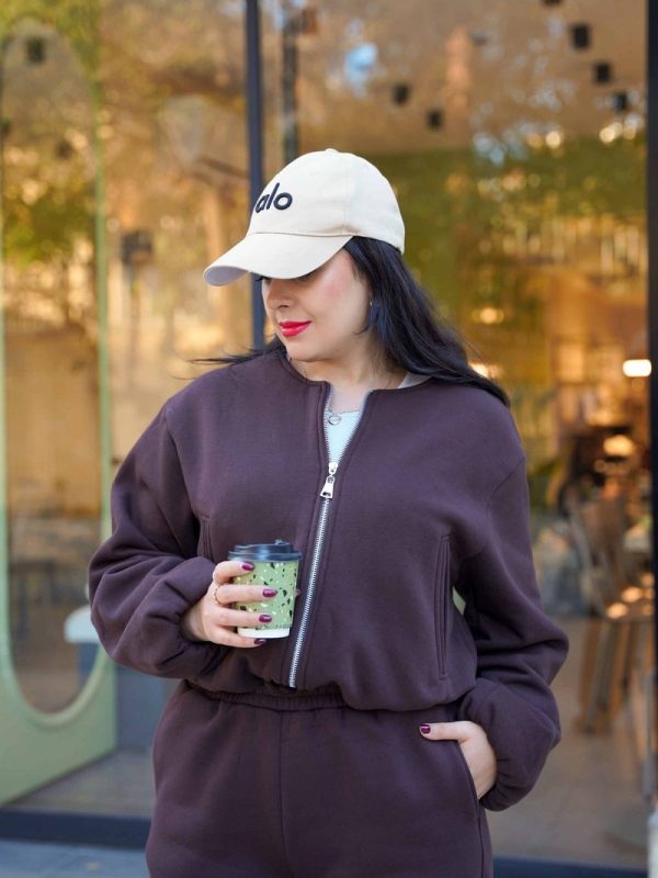 ست بامبر جکت با شلوار رنگ قهوه ای ترک طرح هاندا