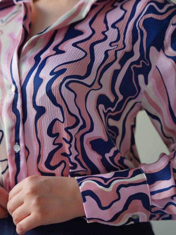 جزییات شومیز مجلسی ترک بنفش سورمه ای طرح نازلی