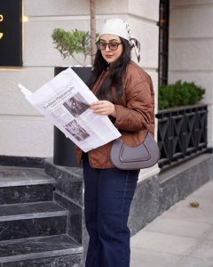 کاپشن زنانه ترک قهوه ای طرح سونا
