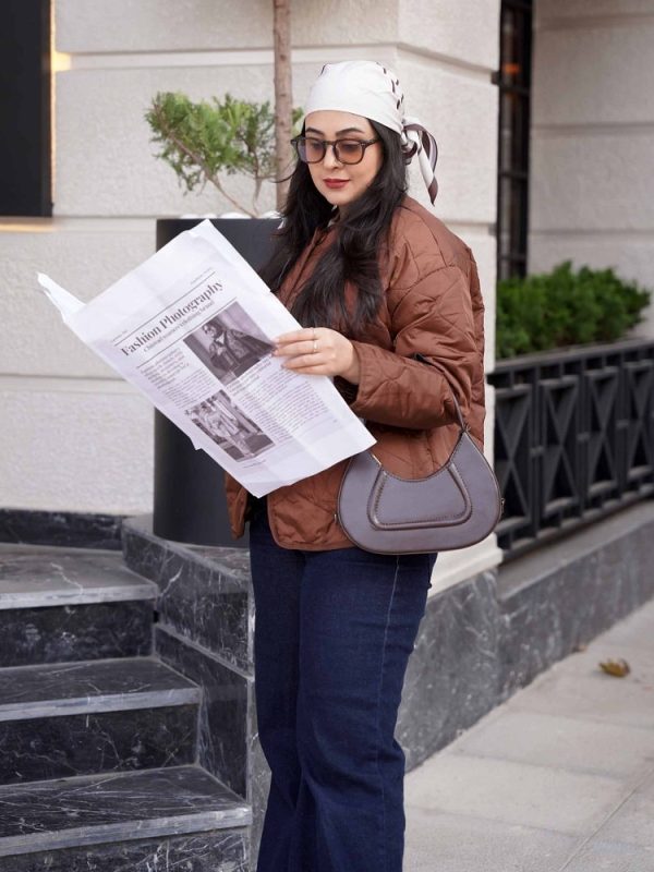 کاپشن زنانه ترک قهوه ای طرح سونا