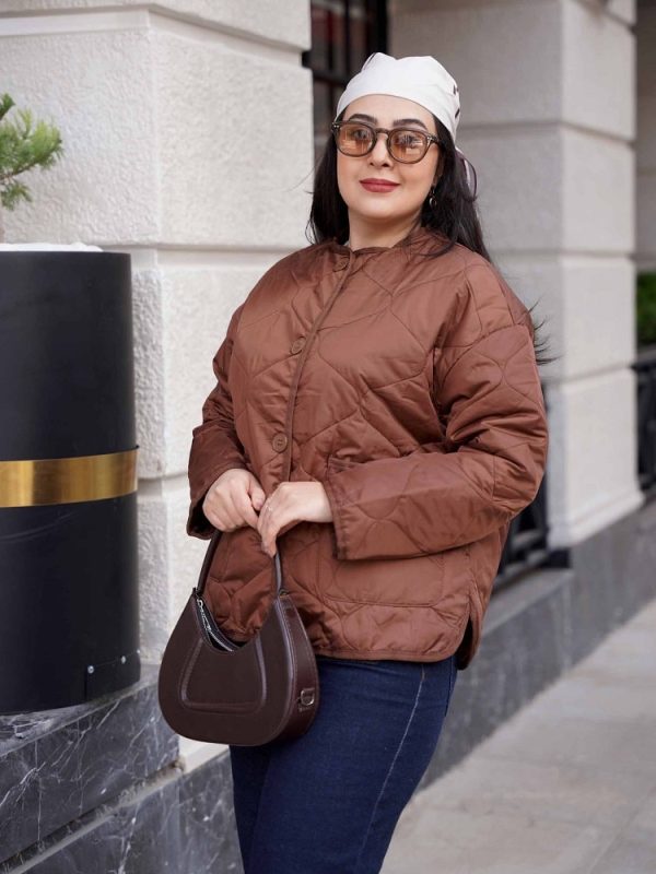 کاپشن زنانه ترک قهوه ای طرح سونا