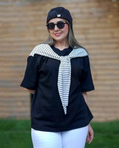 تیشرت مشکی زنانه ترک طرح سایدا